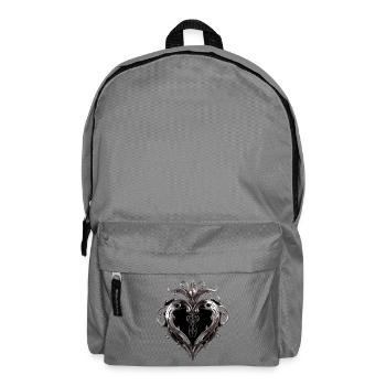 Metallheraldisches Herz - Rucksack - Mittelgrau - Vorne