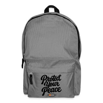 Protège ta paix | Typographie rétro minimale - Sac à dos - gris éléphant - Devant