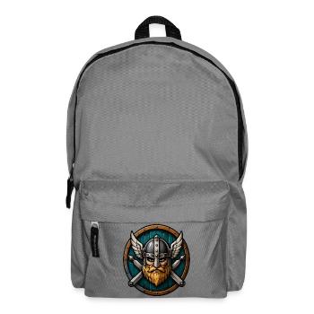 Wikinger Cartoon Krieger - Rucksack - Mittelgrau - Vorne
