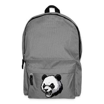 Angry Panda Vector Print - Backpack - elephant grey - Front