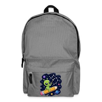Außerirdischer im Weltraum auf Bleistift - Rucksack - Mittelgrau - Vorne