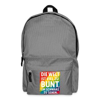 Bunte Welt | Positives Statement - Rucksack - Mittelgrau - Vorne