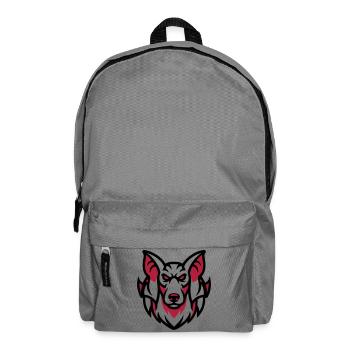 Weisser Wolf Maskottchen - Rucksack - Mittelgrau - Vorne