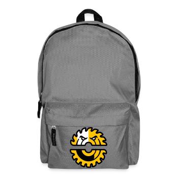 Logo de la mascotte de la scie circulaire - Sac à dos - gris éléphant - Devant