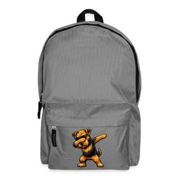 Dabbing Airedale Terrier - Backpack - elephant grey - Front