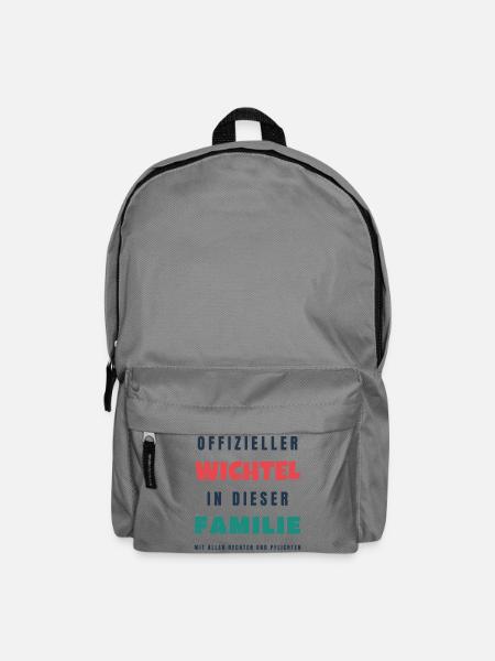 Offizieller Wichtel in dieser Familie - Advent - Rucksack - Mittelgrau