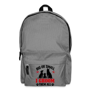 Lustige Hundefriseur-Haustierpflegesalon-Kunst - Rucksack - Mittelgrau - Vorne