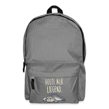 Heute nur liegend – entspannte Robbe - Rucksack - Mittelgrau - Vorne