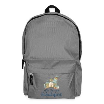Schulstart Glücksillustration - Rucksack - Mittelgrau - Vorne