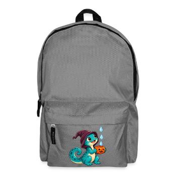 Kuscheldino Halloween Kürbis - Rucksack - Mittelgrau - Vorne