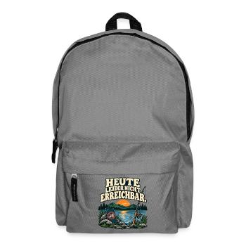 Heute leider nicht erreichbar – Anglermotiv - Rucksack - Mittelgrau - Vorne
