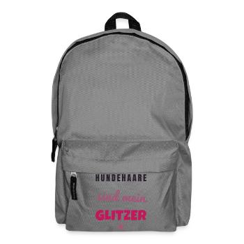 Hundehaare sind mein Glitzer Hunde Spruch - Rucksack - Mittelgrau - Vorne
