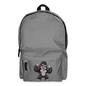 Gorilla Kawaii Style – Süßer Dschungelriese - Rucksack - Mittelgrau - Vorne