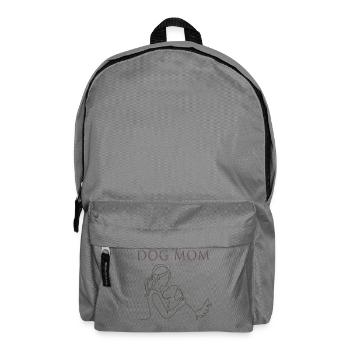 Hundemama Linienkunst mit Welpen - Rucksack - Mittelgrau - Vorne