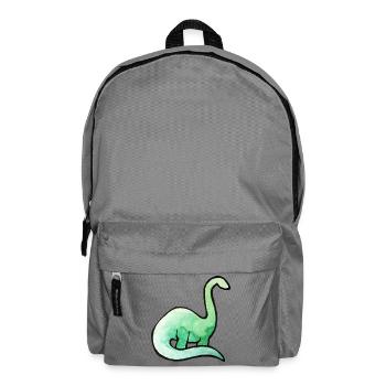 Smaragdgrünes Dino-Aquarell - Rucksack - Mittelgrau - Vorne
