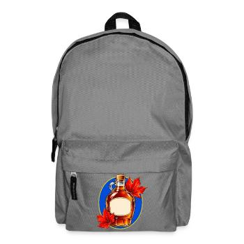 Ahornsirupflasche mit roten Herbstblättern - Rucksack - Mittelgrau - Vorne