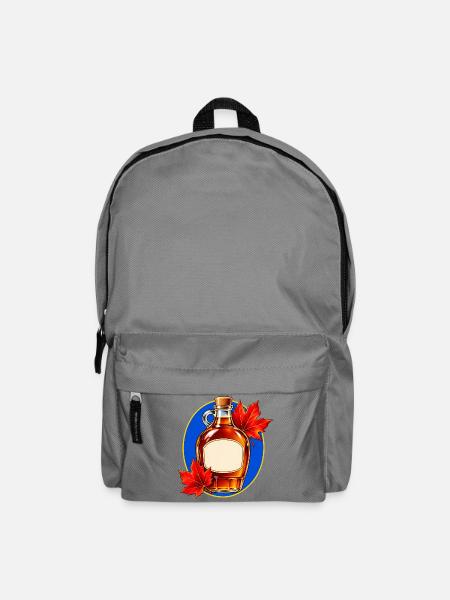 Ahornsirupflasche mit roten Herbstblättern - Rucksack - Mittelgrau