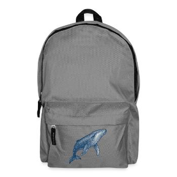 Stilisierte Blauwal-Illustration - Rucksack - Mittelgrau - Vorne