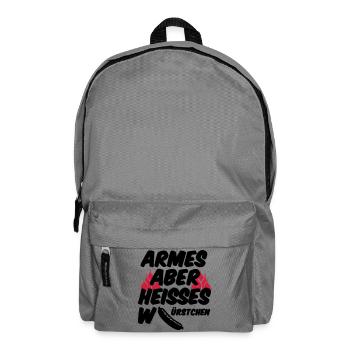 Heisses Würstchen Fleisch Grillen Geschenk Sprüche - Rucksack - Mittelgrau - Vorne
