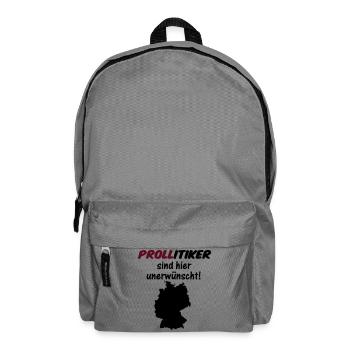 PROLLitiker Politik Politiker Wahl Partei Geschenk - Rucksack - Mittelgrau - Vorne