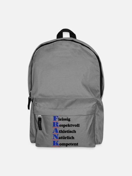 Frank , Vorname,Namensschild,Name,Fun Shirt (25) - Rucksack - Mittelgrau