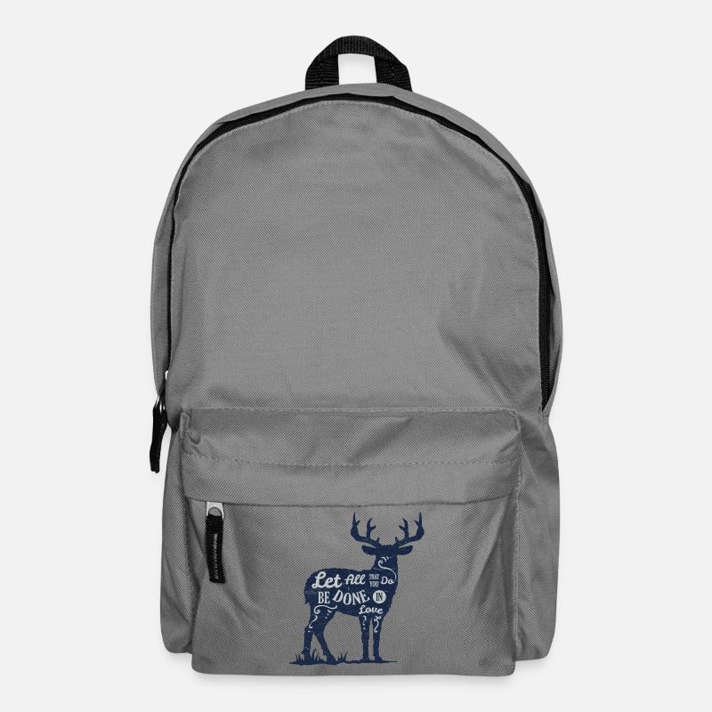 Hirsch Elch Spruch Liebe Englisch Geschenk Geweih - Rucksack - Mittelgrau