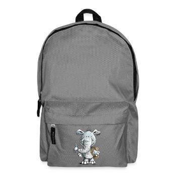 Schulkind Elefant I Einschulung Geschenk - Rucksack - Mittelgrau - Vorne