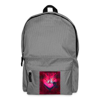 Neon Heart in Dark Red - Backpack - elephant grey - Front