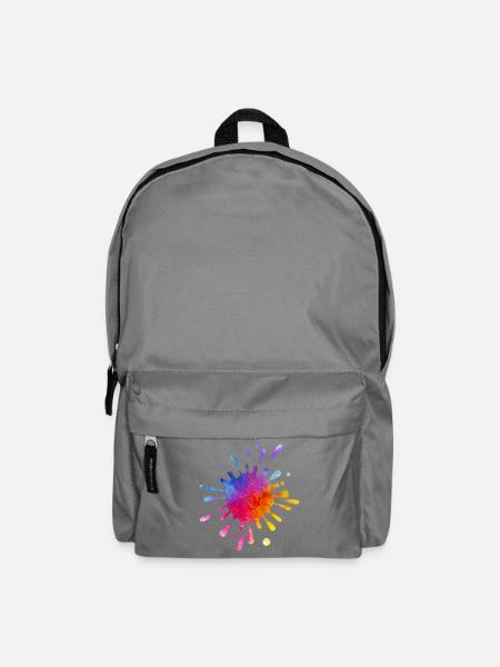 Bunter Farbklecks - Farbverlauf Aquarell - Rucksack - Mittelgrau