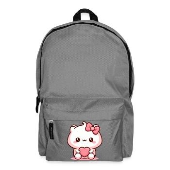 Kawaii Welpe mit Herz - Rucksack - Mittelgrau - Vorne