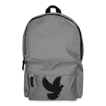 Peaceful Dove in Flight – Silhouette Style - Backpack - elephant grey - Front