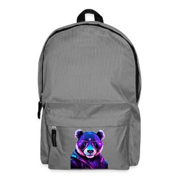 Cyberpunk Panda mit Neonbrille - Rucksack - Mittelgrau - Vorne