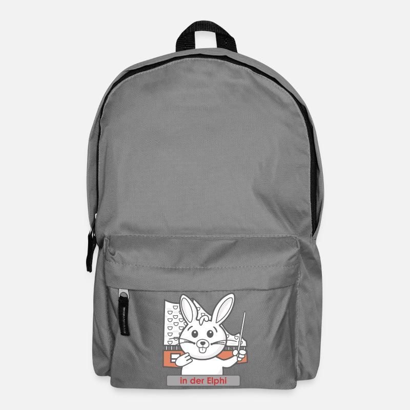 Cartoon Hase als Dirigent in der Philharmonie - Rucksack - Mittelgrau