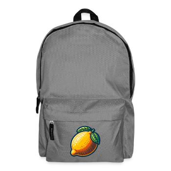 Bright lemon with leaf - Backpack - elephant grey - Front