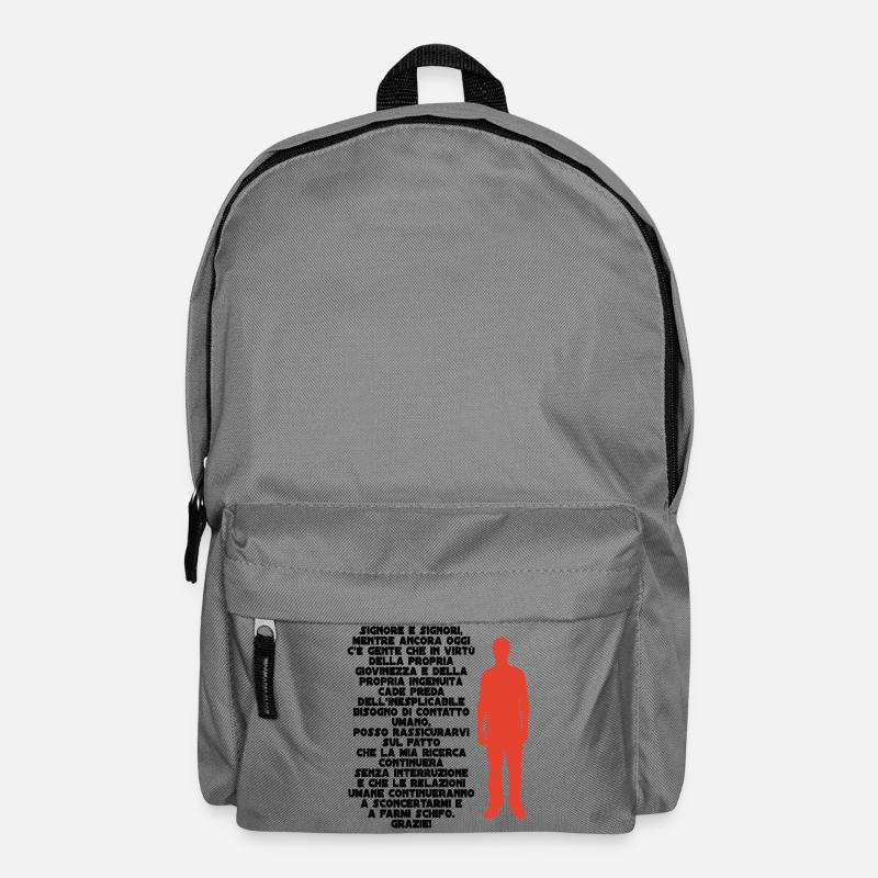 Red human figure on black background - Backpack - elephant grey