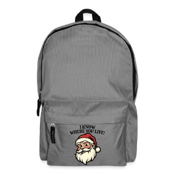 Je sais où tu habites - Père Noël - Sac à dos - gris éléphant - Devant