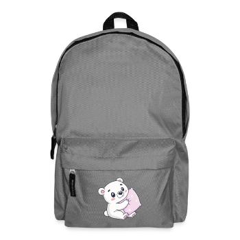 Cuddly White Bear on Starry Cushion - Backpack - elephant grey - Front