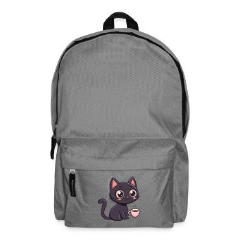 Black Cat Sweet Coffee - Backpack - elephant grey - Front