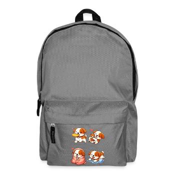 Adorable and Tender Cartoon Puppies - Backpack - elephant grey - Front