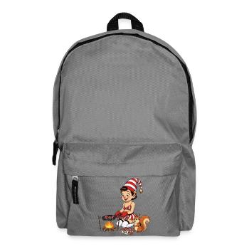 Leprechaun-Mädchen backt Pilze - Rucksack - Mittelgrau - Vorne