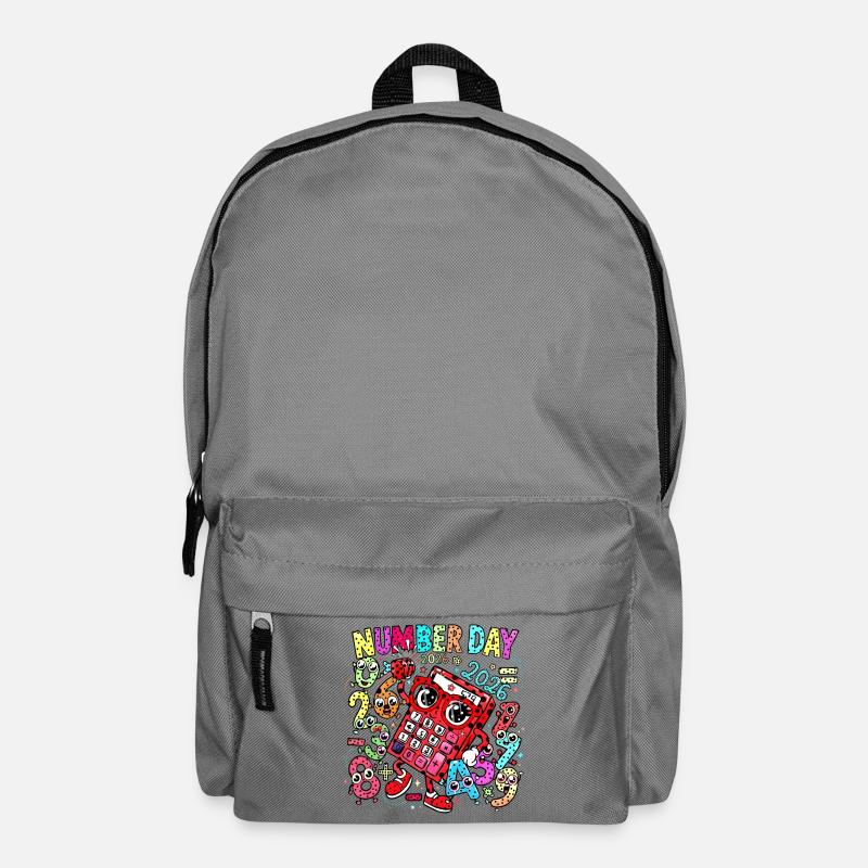 Number Day 2026 Neon-Rechner - Rucksack - Mittelgrau