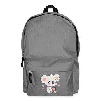 Koala Heart and Coffee Sweetness - Backpack - elephant grey - Front