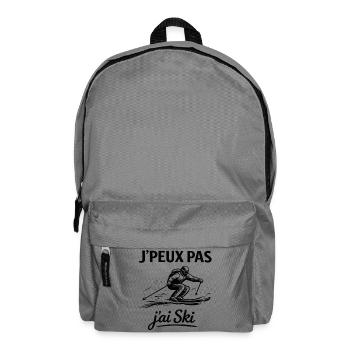 I Can't I Ski – Winter Sport Humor - Backpack - elephant grey - Front