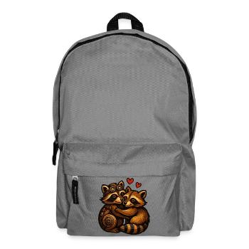 Räuberherzen: Raccoon-Duo im Gear-Look - Rucksack - Mittelgrau - Vorne