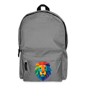 Farbenfroher Wild Poly Low Lion – Art Pop Farben - Rucksack - Mittelgrau - Vorne