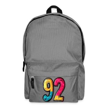 92 Zahl Bunt - Rucksack - Mittelgrau - Vorne