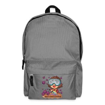La fille de bande dessinée coupe les oignons - Sac à dos - gris éléphant - Devant