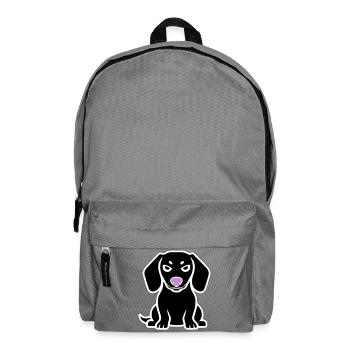 Dessin animé chiot teckel - Sac à dos - gris éléphant - Devant