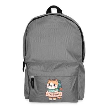 Chat Campeur Kawaii - Sac à dos - gris éléphant - Devant