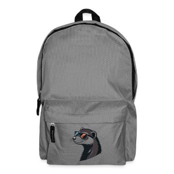Stylish Ferret from Profile - Retro Glasses - Backpack - elephant grey - Front